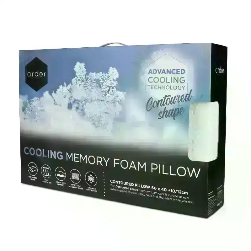Ardor Cooling Memory Foam Contoured Pillow