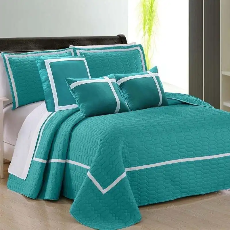 Home Fashion Two-Tone Embossed Teal 6 Piece Comforter Set