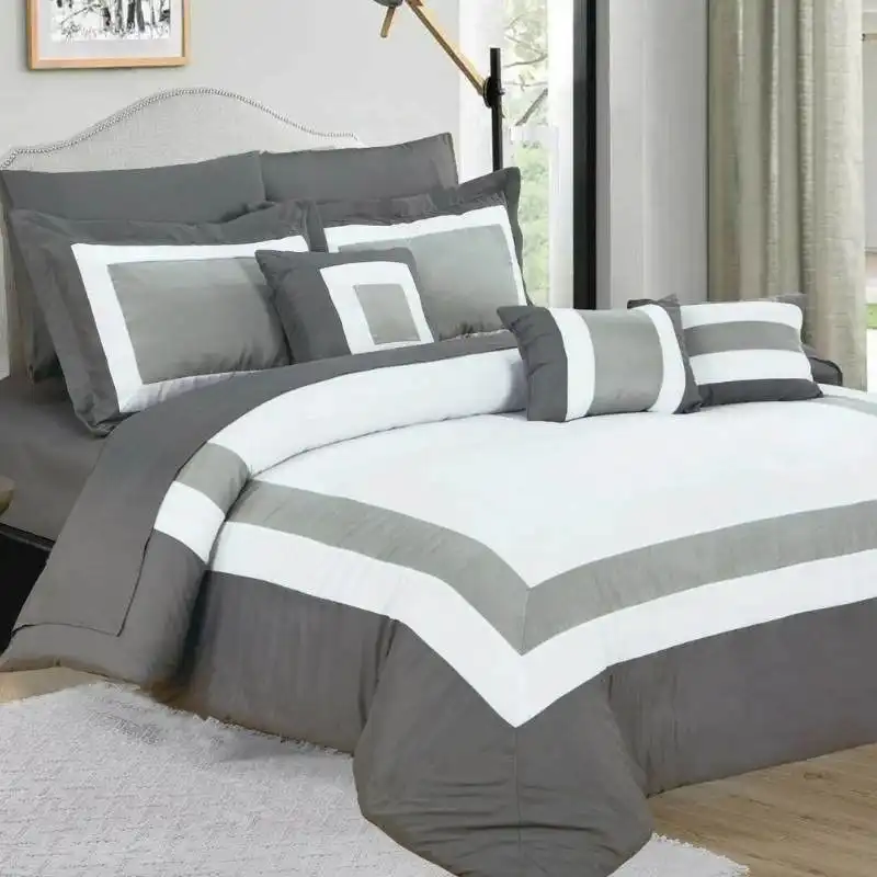 Home Fashion Soft Bed Charcoal 10 Piece Comforter Set