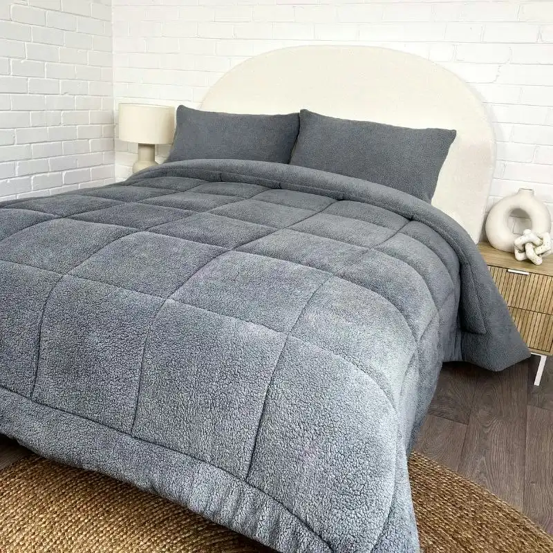 Morgan and Reid Steel Charcoal Snuggle Fleece Comforter Set