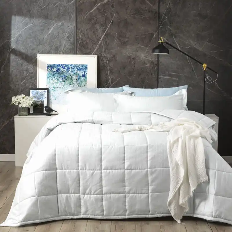 Ddecor Home Binary White 500 Thread Count Jacquard Cotton Comforter Set