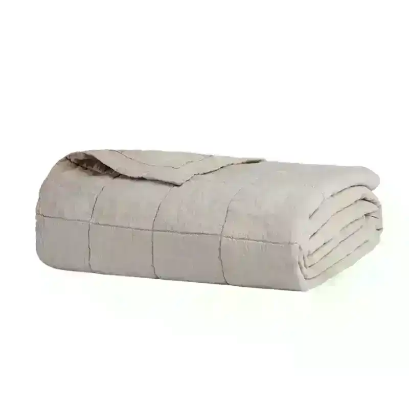 Bambury French Flax Linen Pebble Quilted Coverlet