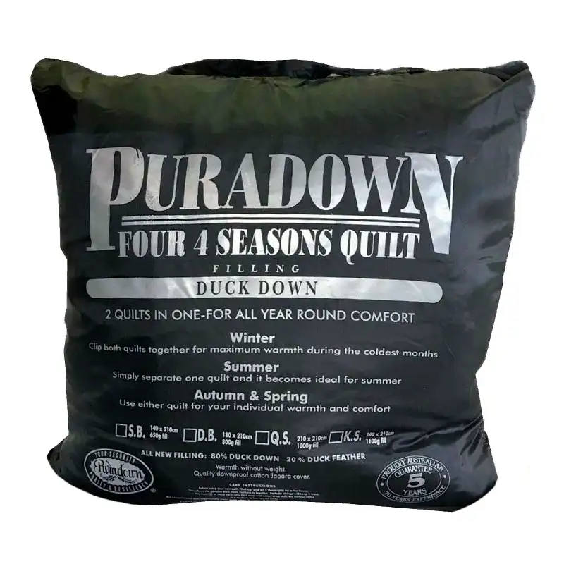 Puradown 4 Seasons 80% Duck Down 20% Duck Feather Quilt