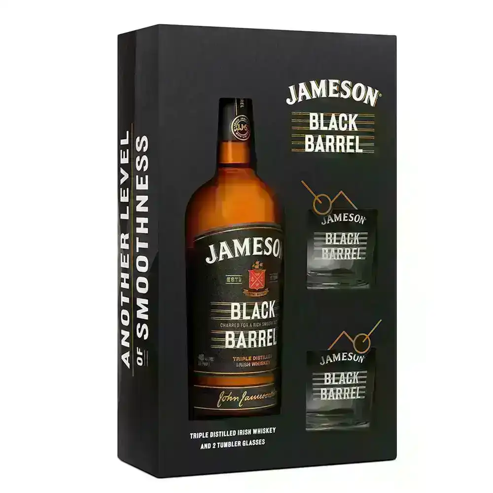 Jameson Black Barrel Glasses Gift Pack (700mL)