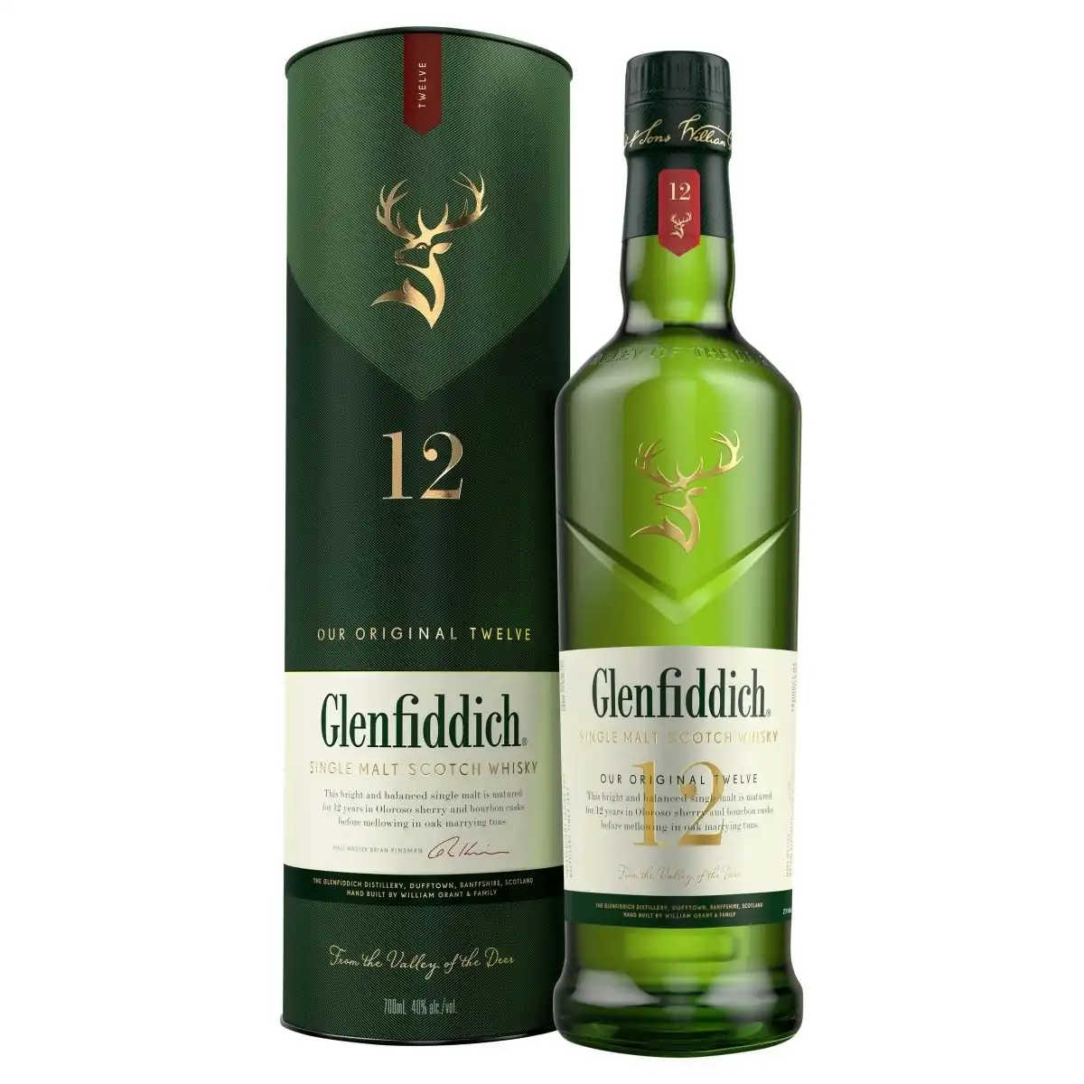 Glenfiddich 12YO Single Malt Scotch Whisky (700mL)