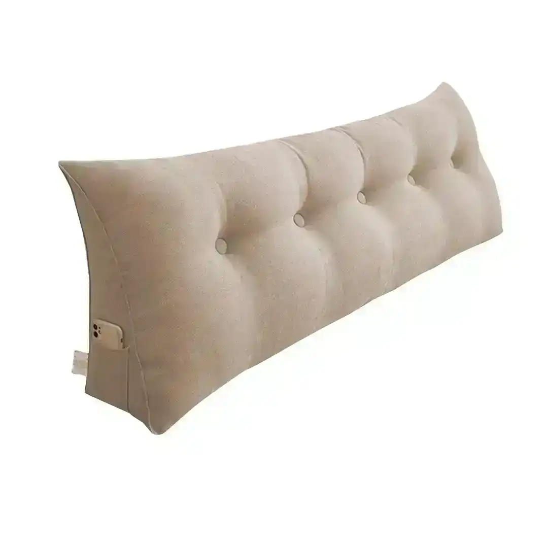 Soga 100cm Beige Triangular Wedge Bed Pillow Headboard Backrest Bedside Tatami Cushion Home Decor