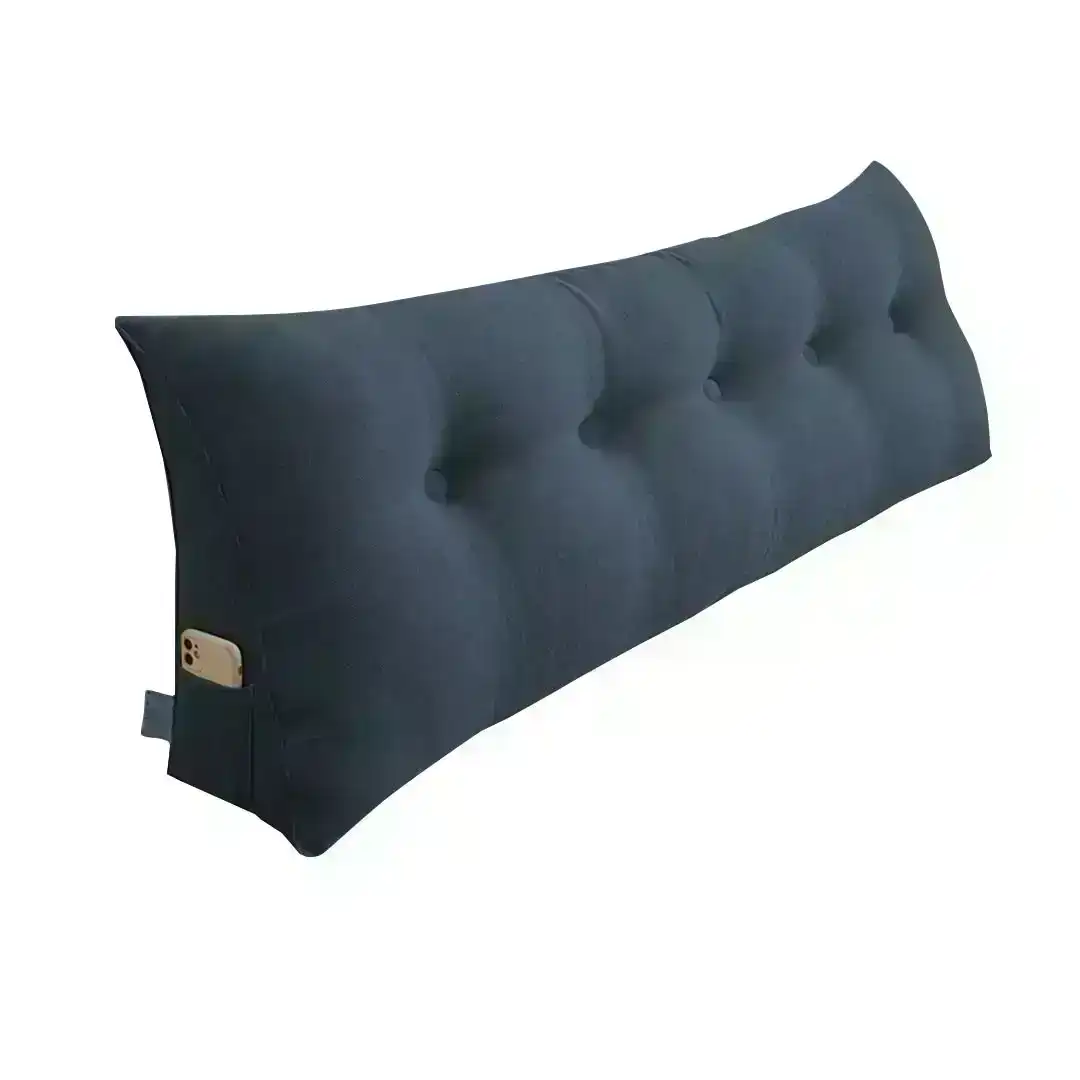 Soga 100cm Dark Grey Triangular Wedge Bed Pillow Headboard Backrest Bedside Tatami Cushion Home Decor