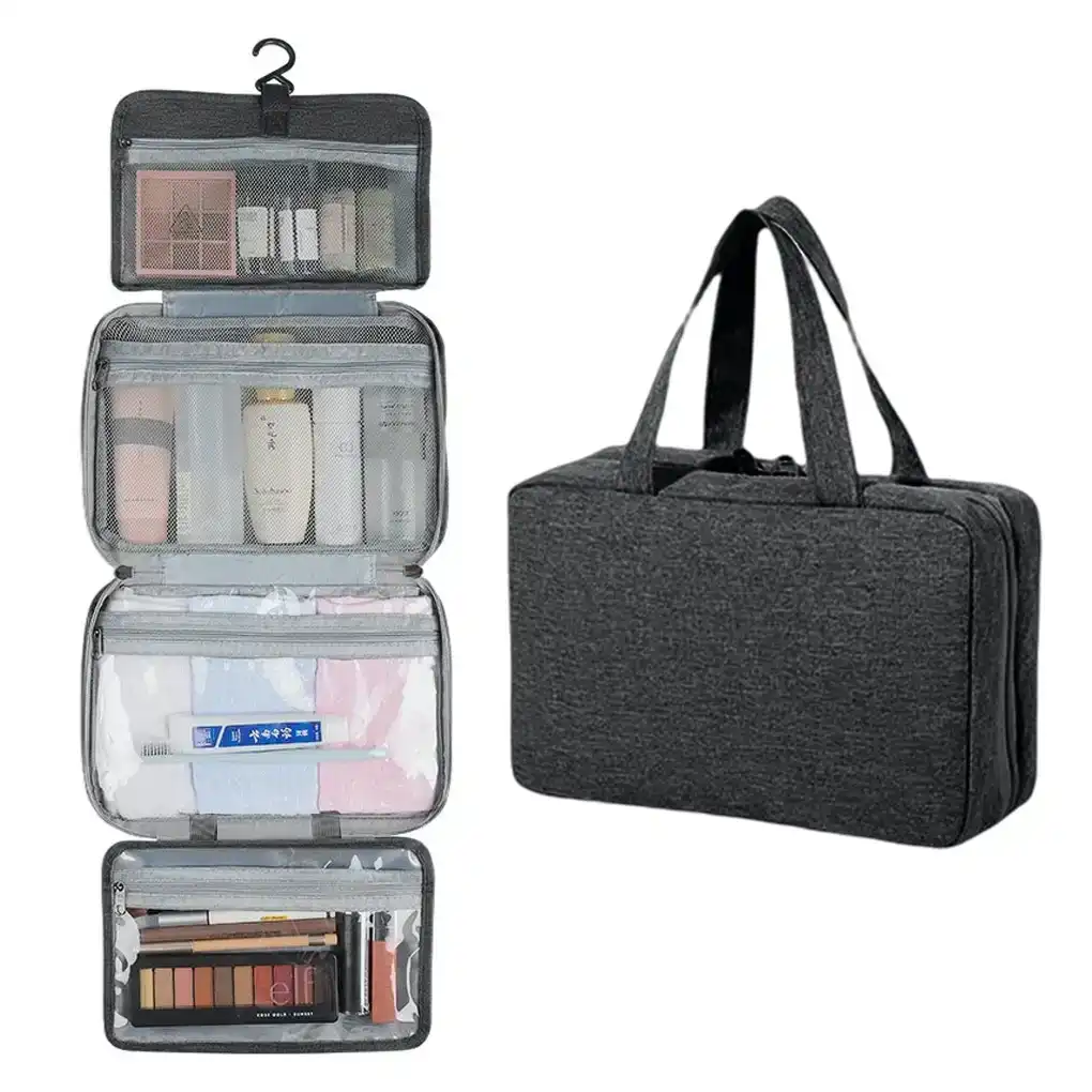 Toiletry Bag Waterproof Travel Makeup Cosmetic Organizer Case Hanging Hook - 4 Colours