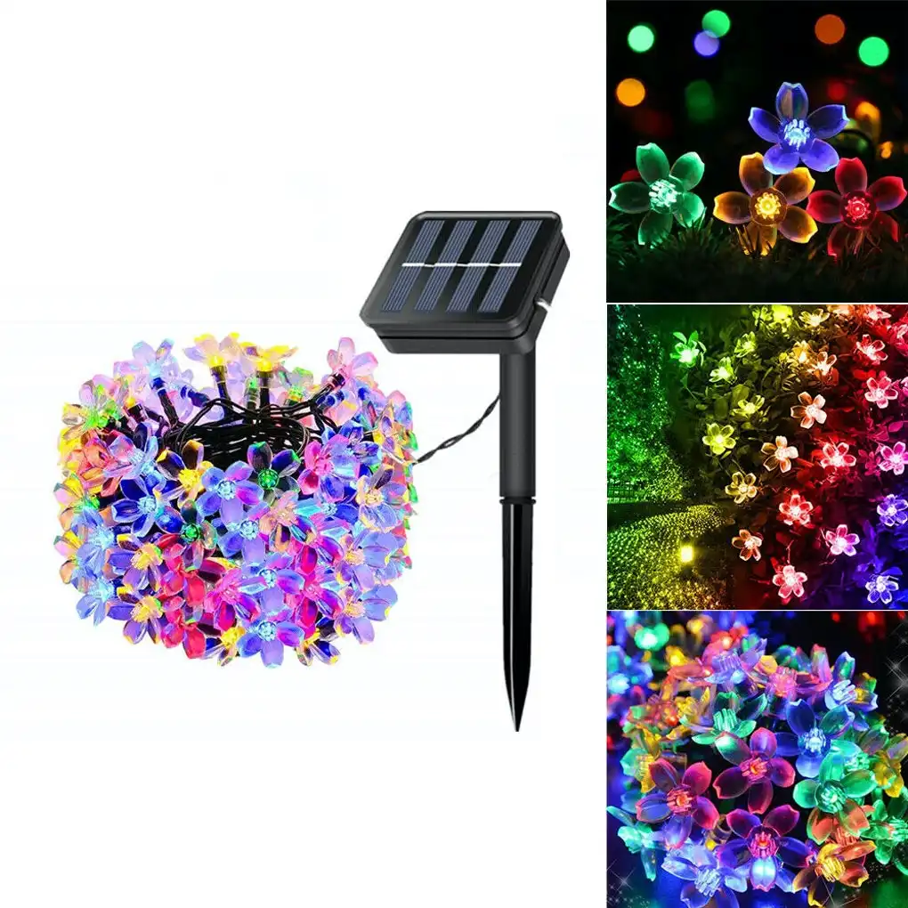 22M 200LED Solar Fairy Cherry Blossoms String Lights Outdoor Garden Party Decor