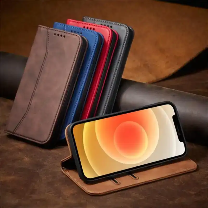 Flip Leather Case Wallet for iPhone 14 - Choice of Colours