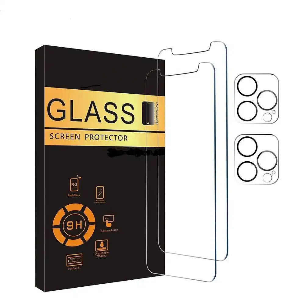 2 Pack Glass Screen & Lens Protectors for iPhone 14