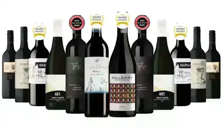 Connoisseurs Delight Super Premium Red Wines Mixed - 12 Bottles : Includes Selections from Award-Winning  Zilzie, Killerby & Trentham Estate
