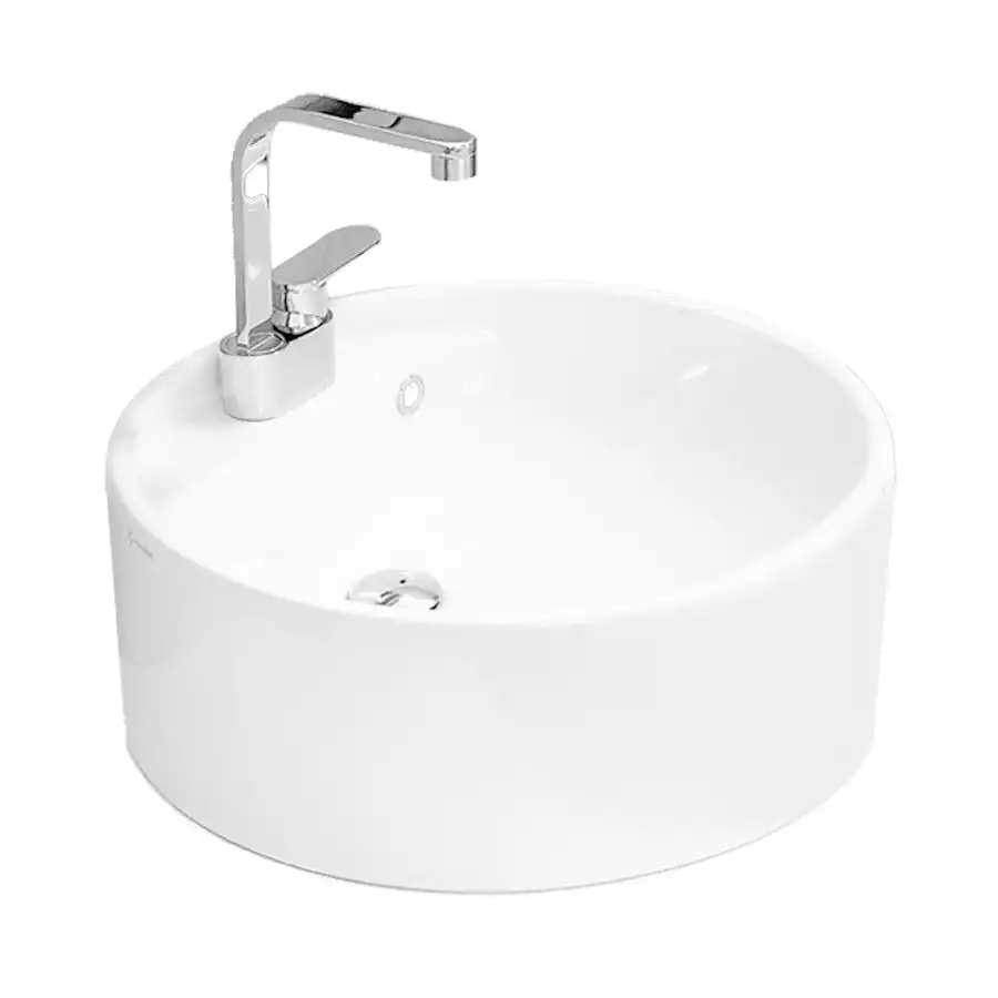 Flaminia Twinset Benchtop 42 Home/Bathroom Round Basin/Sink 1 Tap Hole White