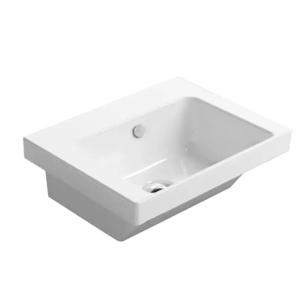 Astra Walker Norm Ceramic Wash-Basin Sink Wall Mount/Semi-Inset 0 Tap Hole White