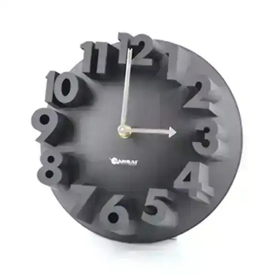 3D Artistic Wall Clock 22cm x 8cm Time/Quartz/Analogue Home/Room Decor Assorted