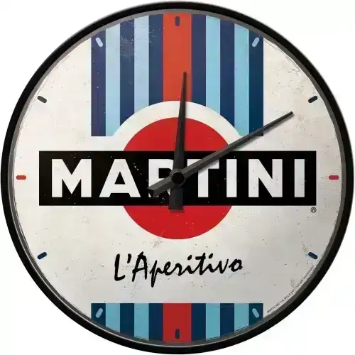 Nostalgic Art 30cm Martini L'Aperitivo Racing Stripes Quartz Round Wall Clock