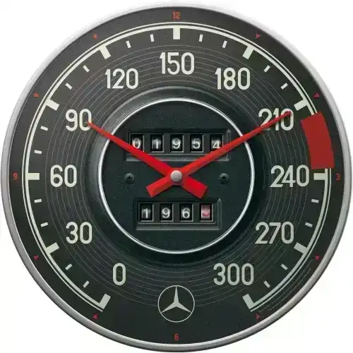 Nostalgic Art 30cm Mercedes-Benz Speedo Quartz Battery Operated Round Wall Clock