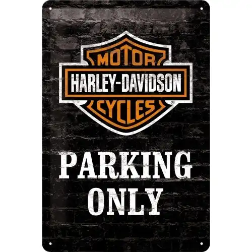 Nostalgic Art 20x30cm Metal Wall Hanging Sign Harley Original Logo Parking Only