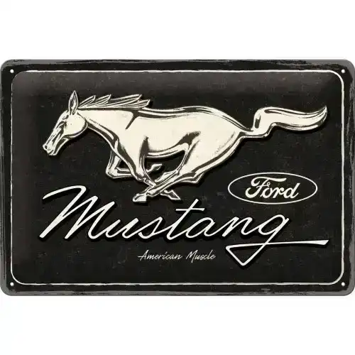 Nostalgic Art Ford Mustang Horse Logo 20x30cm Medium Metal Sign Home Wall Decor