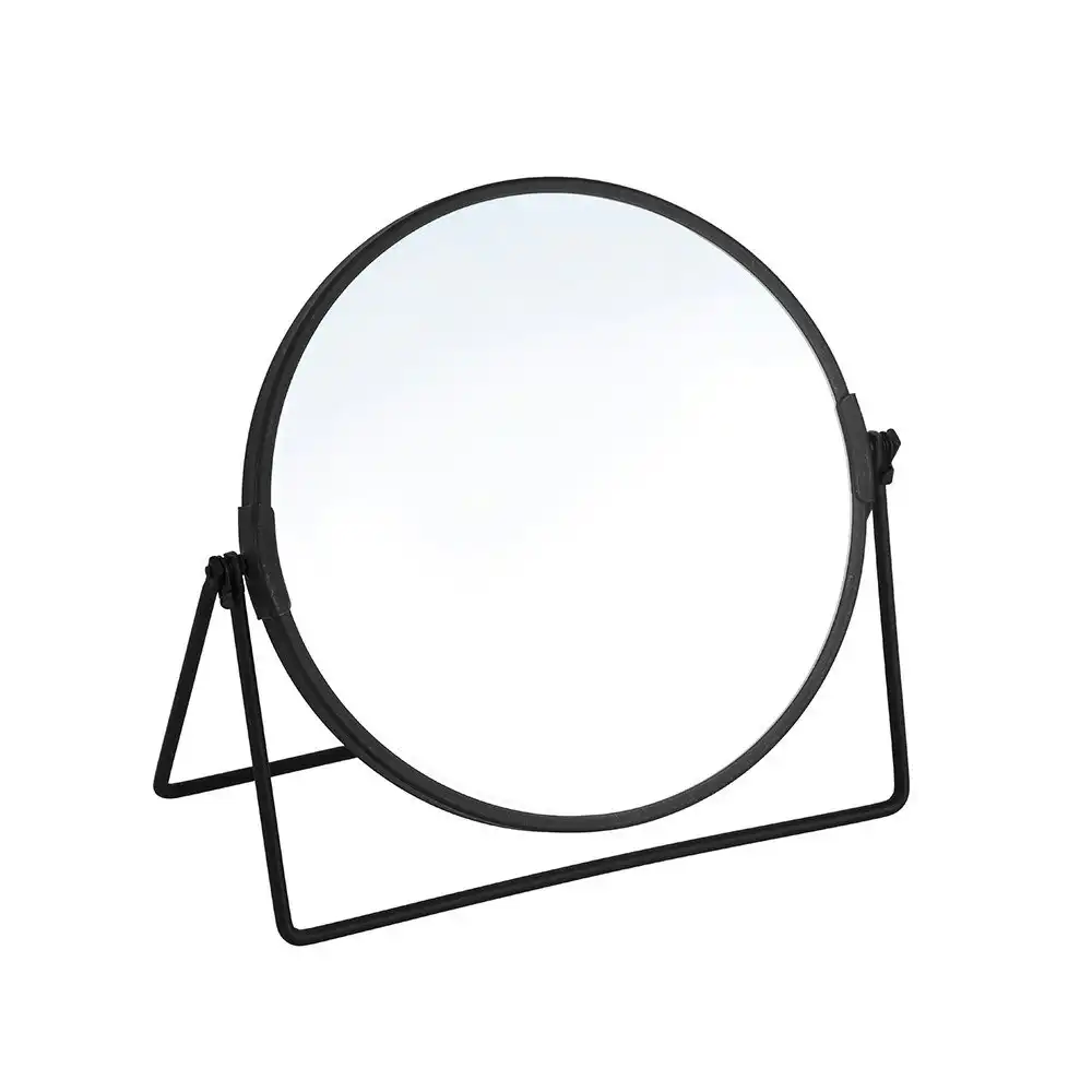 Box Sweden Bano 19.5cm Double Side Cosmetic Mirror On Stand Bathroom Vanity BLK