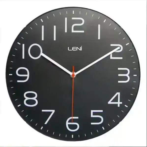 Leni Silent Sweep 30cm Classic Analogue Wall Clock Hanging Home Decor Black