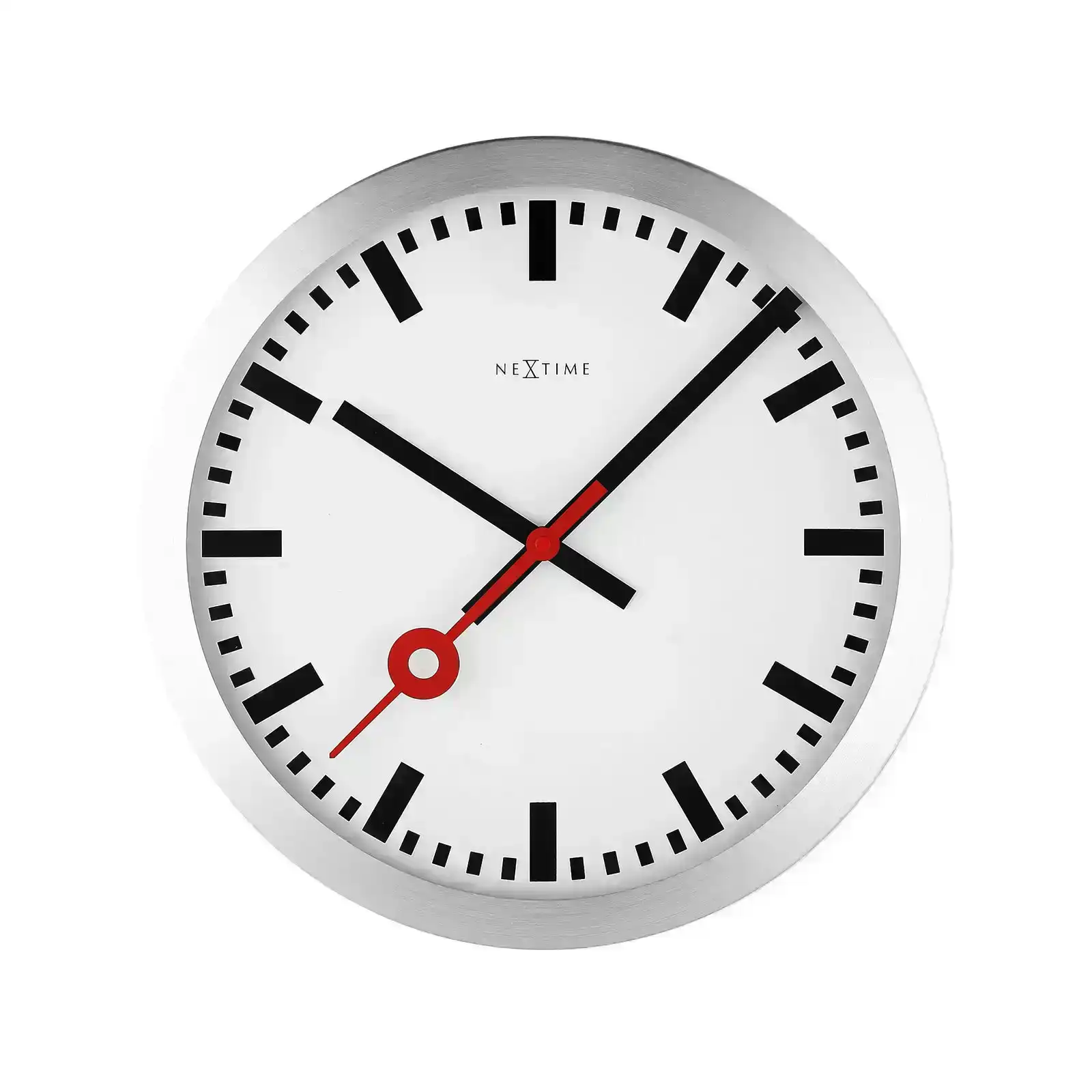NeXtime 19cm Station Stripe Wall Clock Analogue Round Hanging Home Decor White