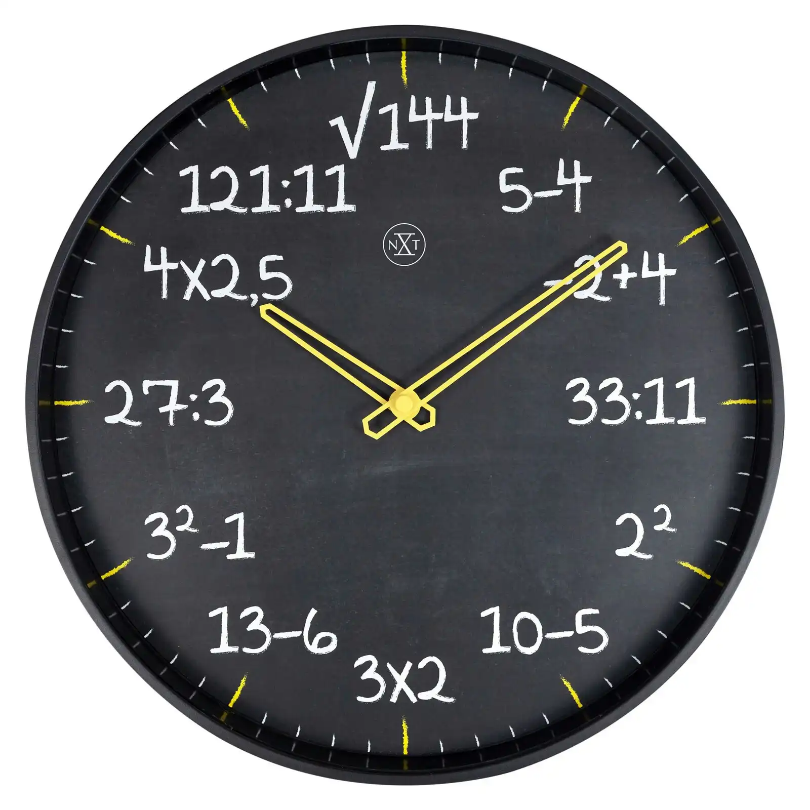 NeXtime 30cm Maths Silent Analogue Battery Operated Round Wall Clock Home Decor