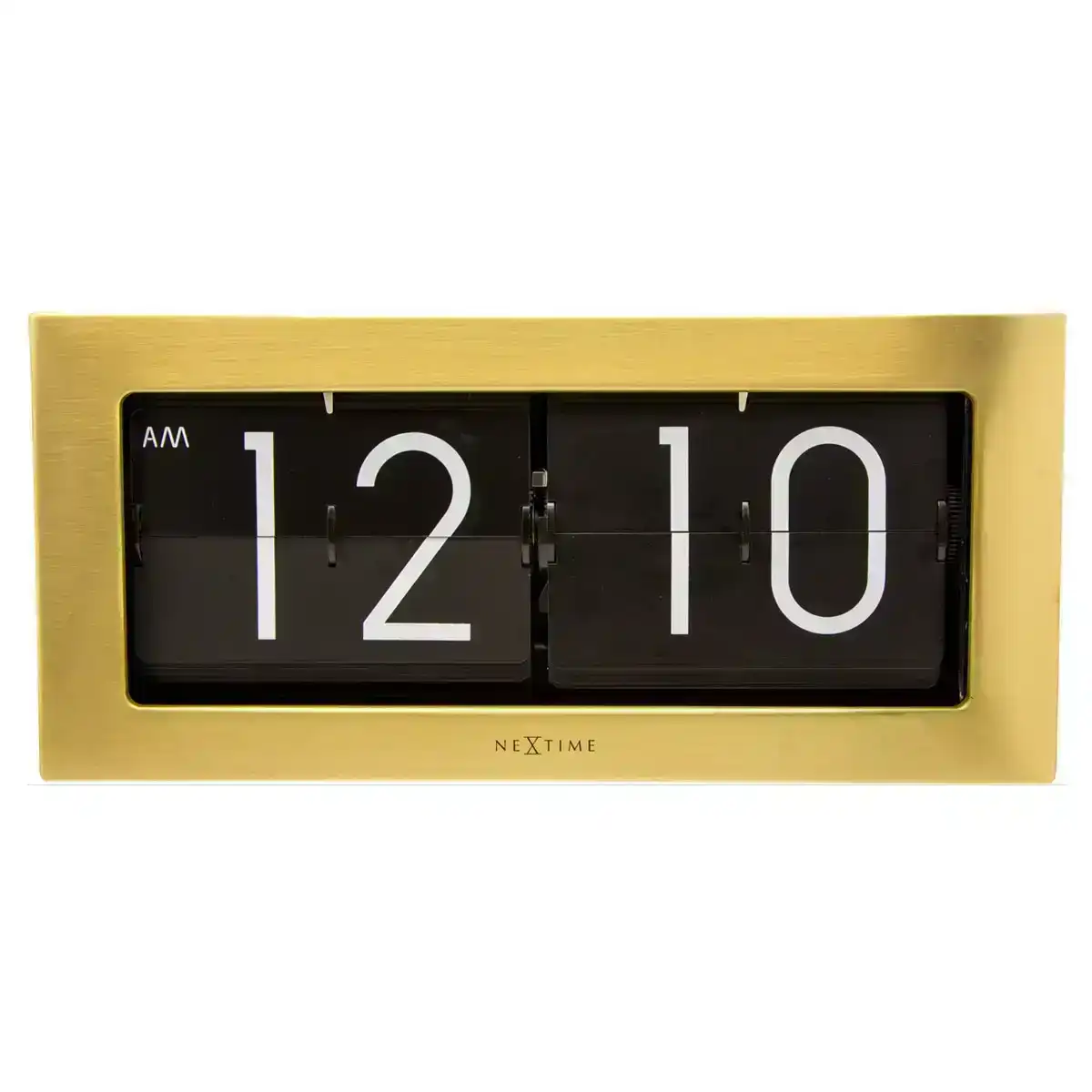 NeXtime 36cm Big Flip Table/Hanging Wall Clock Stainless Steel Home Decor Gold