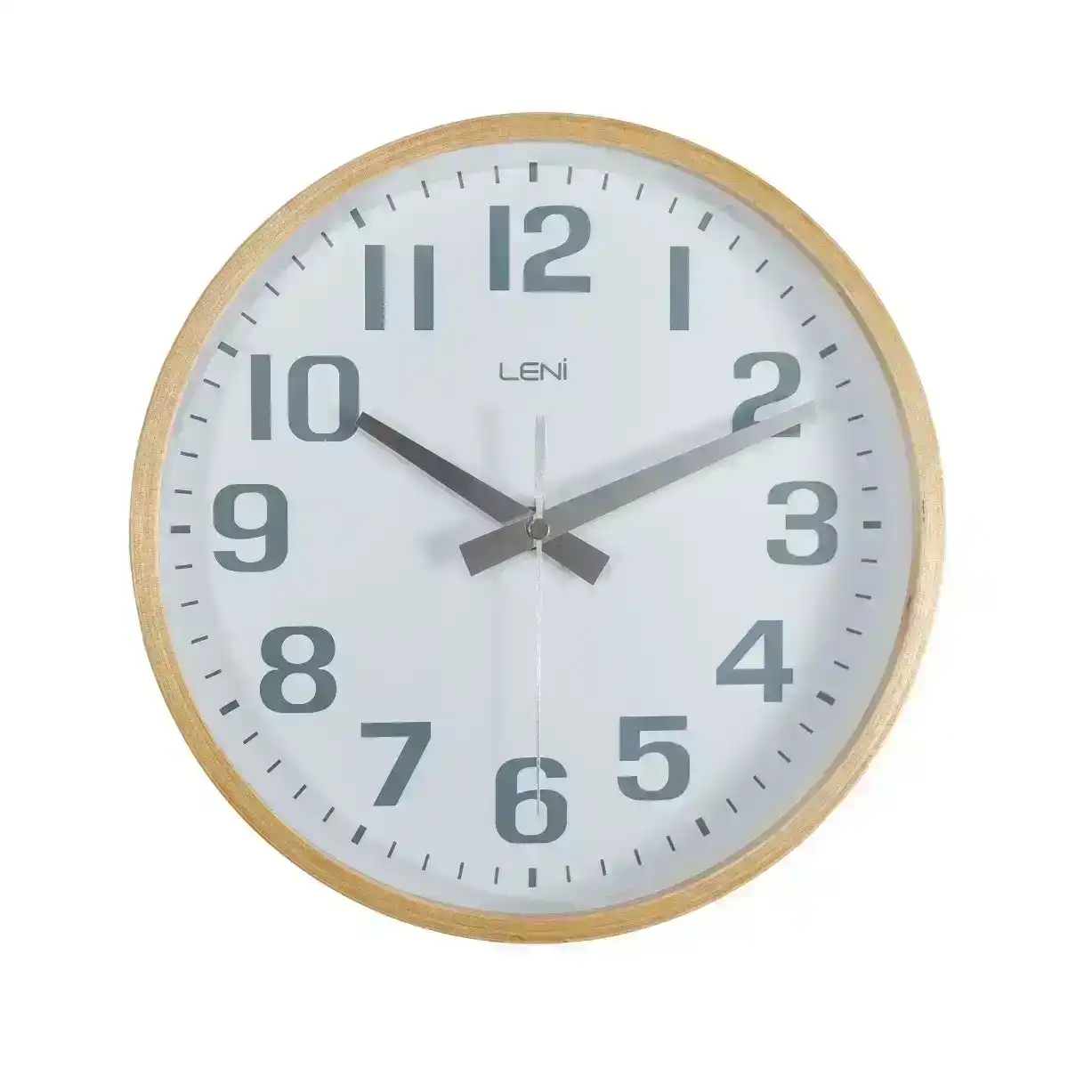 Leni Wooden 26cm Hanging Wall ClockAnalogue  Round Home/Room Office Decor White