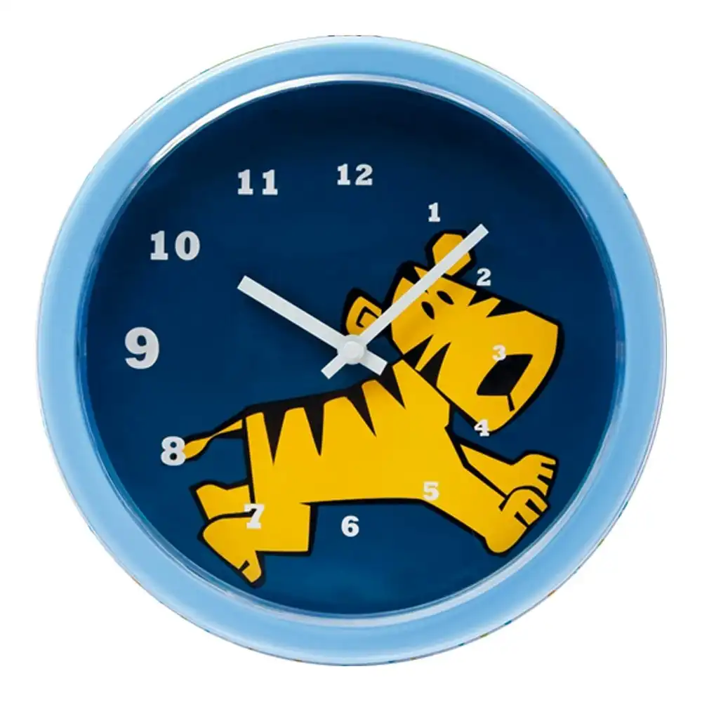 Tik Tok Childrens/Kids Wall Bedroom Round Analog Hanging Tiger Clock Décor 25cm
