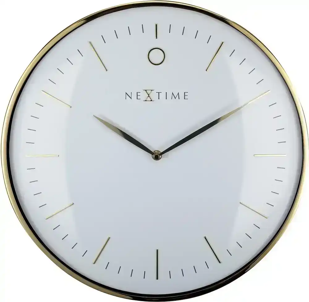 NeXtime Glamour 30cm Analogue Hanging Wall Clock Home/Office Decor Gold/White
