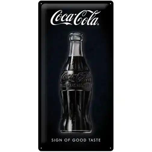 Nostalgic Art Coke Sign Of Good Taste 25x50cm Metal Long Sign Home Wall Decor