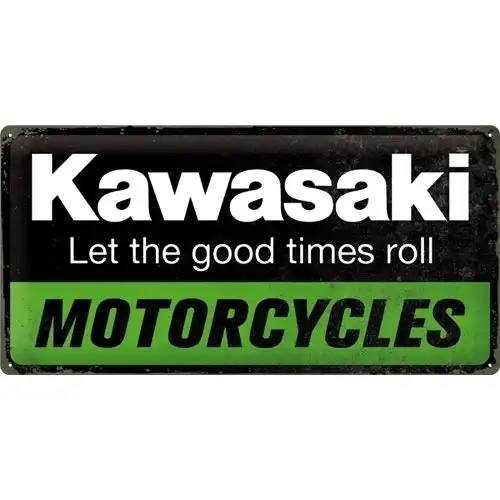 Nostalgic-Art 25x50cm Metal Sign Kawasaki Motorcycles Long Home/Office Decor