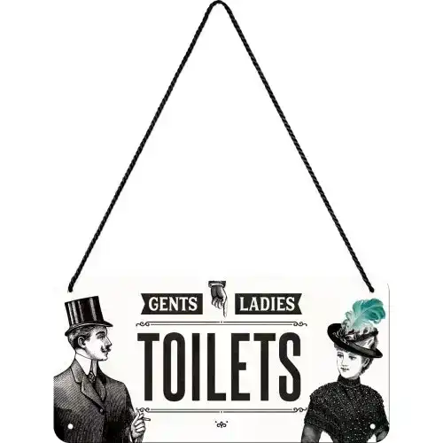Nostalgic Art Metal 10x20cm Wall Hanging Sign Toilet Home/Office/Cafe Decor