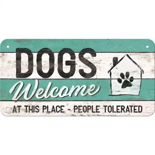 Nostalgic Art Metal 10x20cm Wall Hanging Sign Dogs Welcome Home/Office Decor