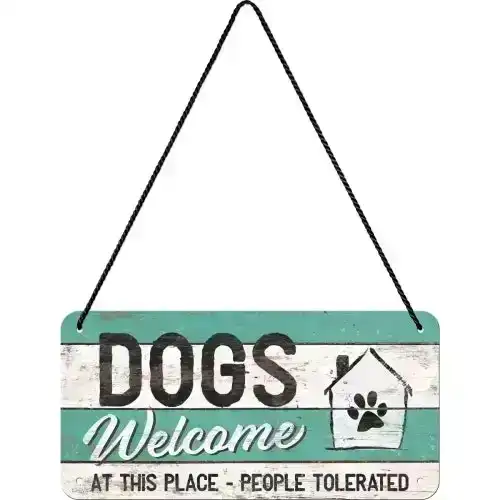 Nostalgic Art Metal 10x20cm Wall Hanging Sign Dogs Welcome Home/Office Decor