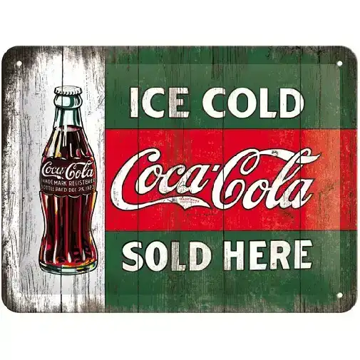 Nostalgic Art 15x20cm Small Wall Metal Sign Coca-Cola Vintage Evergreen Ice Cold