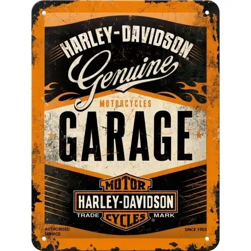 Nostalgic Art 15x20cm Small Wall Metal Sign Harley Davidson Genuine Garage Decor