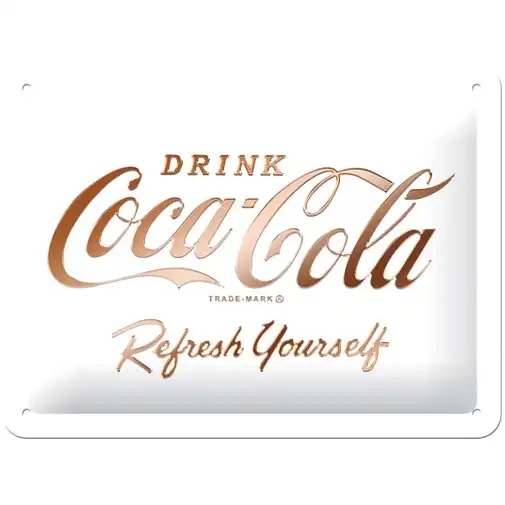 Nostalgic Art 15x20cm Small Wall Hanging Metal Sign Coca-Cola Logo White Decor