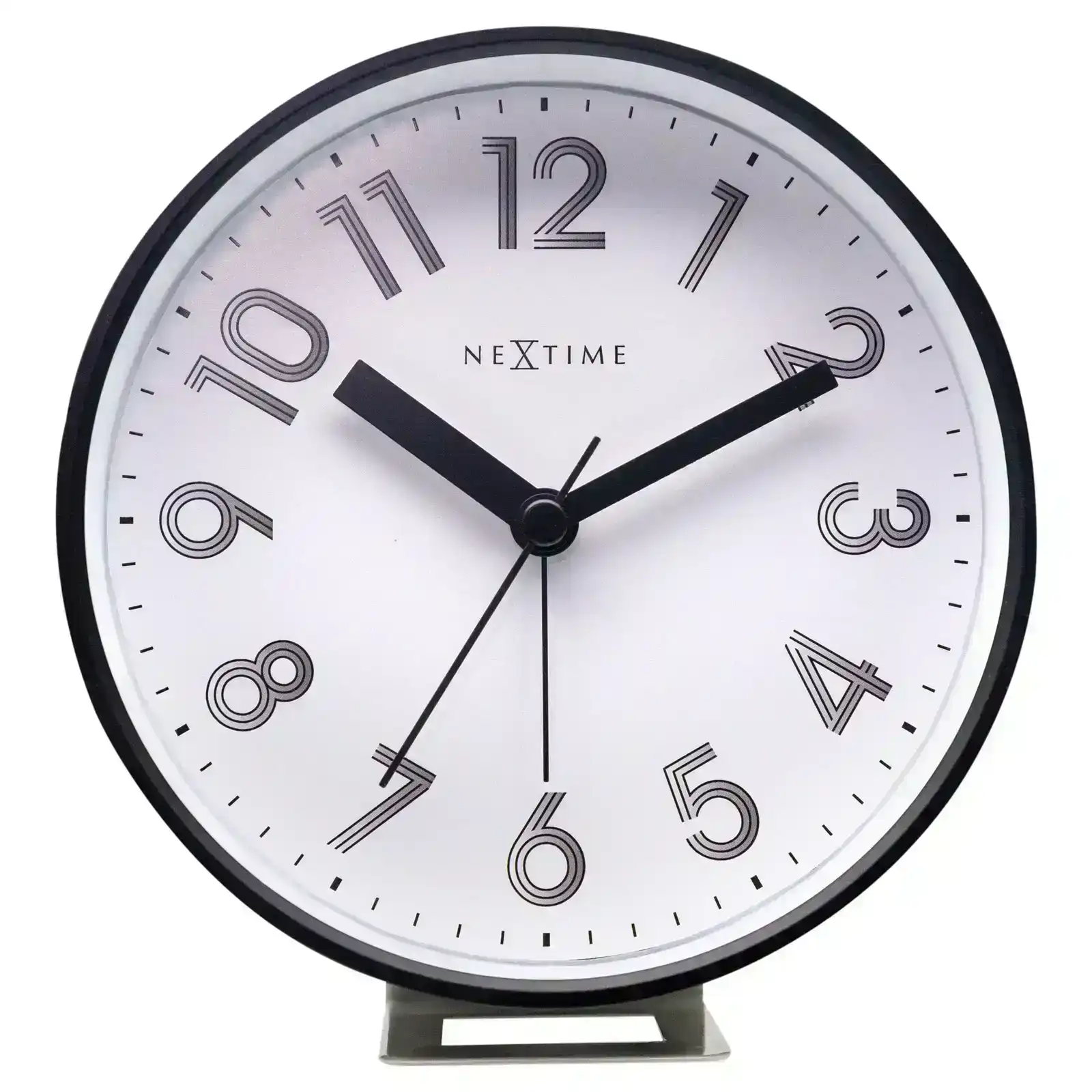 NeXtime Reflect Plastic 12.5x13cm Analogue Desk Alarm Clock w/ Night Light White