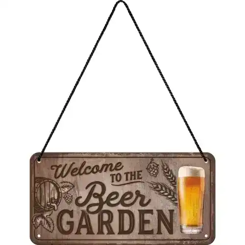 Nostalgic-Art 10x20cm Hanging Sign Welcome To The Beer Garden Home/Office Decor