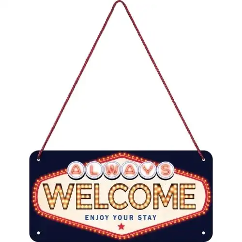 Nostalgic Art Metal 10x20cm Wall Hanging Sign Always Welcome Home/Office Decor