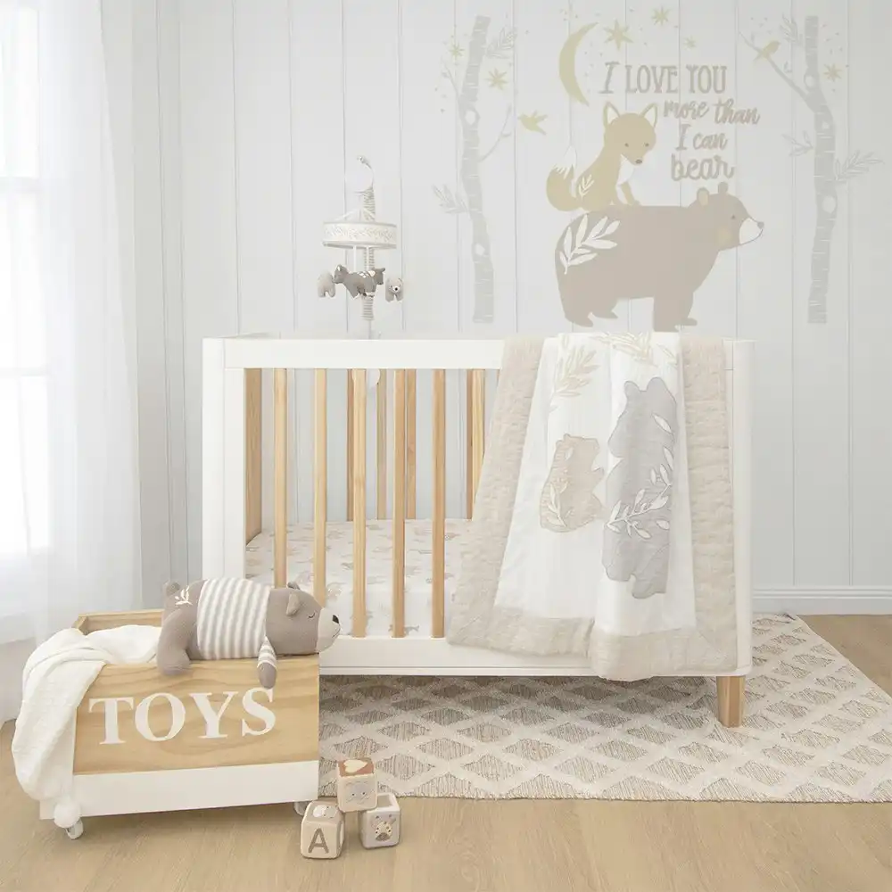 Lolli Living Musical Newborn/Baby Cot/Crib Hanging Mobile Set Bosco Bear 72x32cm