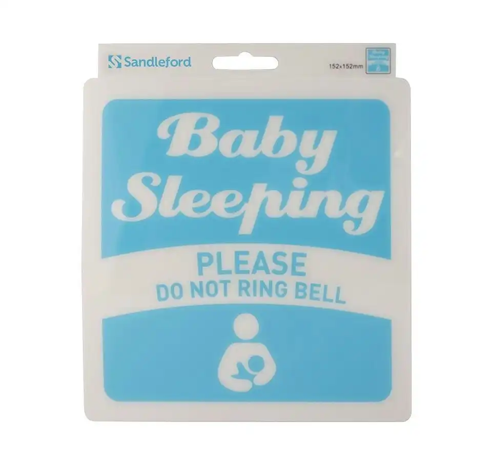 Baby Sleeping Please Do Not Ring Bell 152x152mm Sign Self Adhesive Polycarbonate