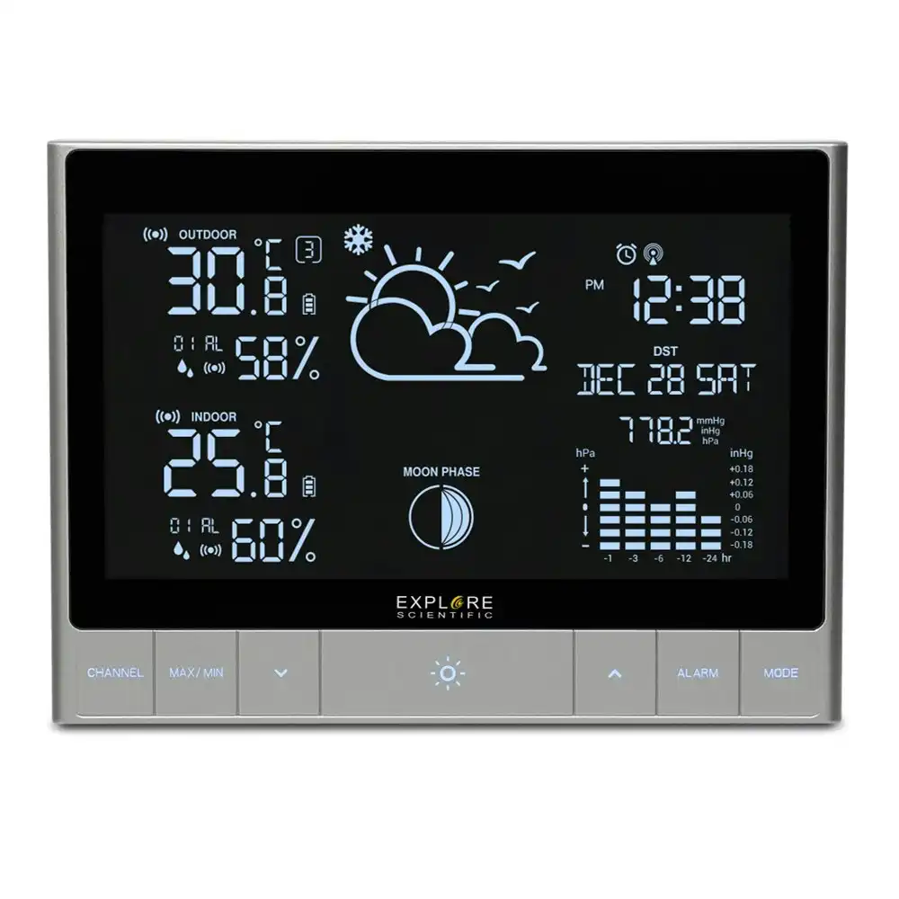 Explore Scientific Crystal Vision Modern Touch Key Horizontal Weather Station