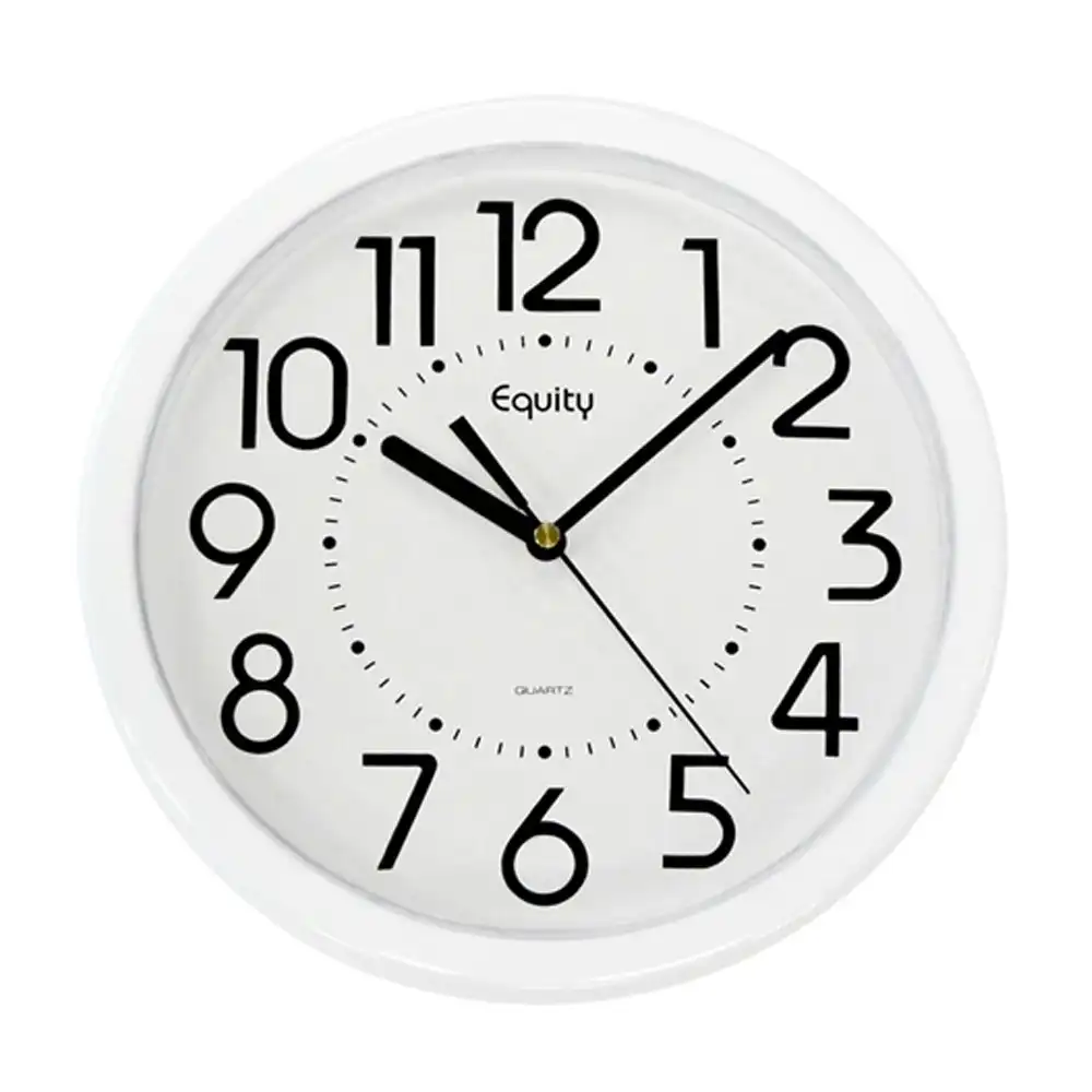 Equity 25cm Kitchen/Home/Office Round Hanging Wall Clock White Quartz Analog