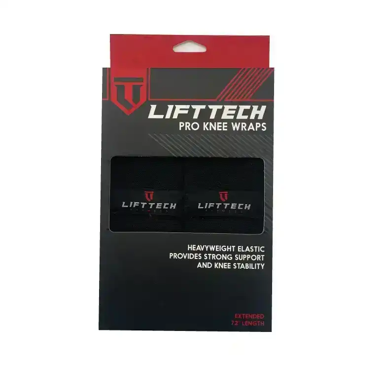 Lifttech Fitness 182cm Pro Knee Wrap Weight Lifting/Bodybuilding Strap Support