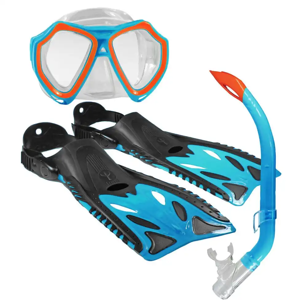 Land & Sea Sports 3-10y Nipper Sea Snorkelling Set Kids Blue w/Flipper/Glasses