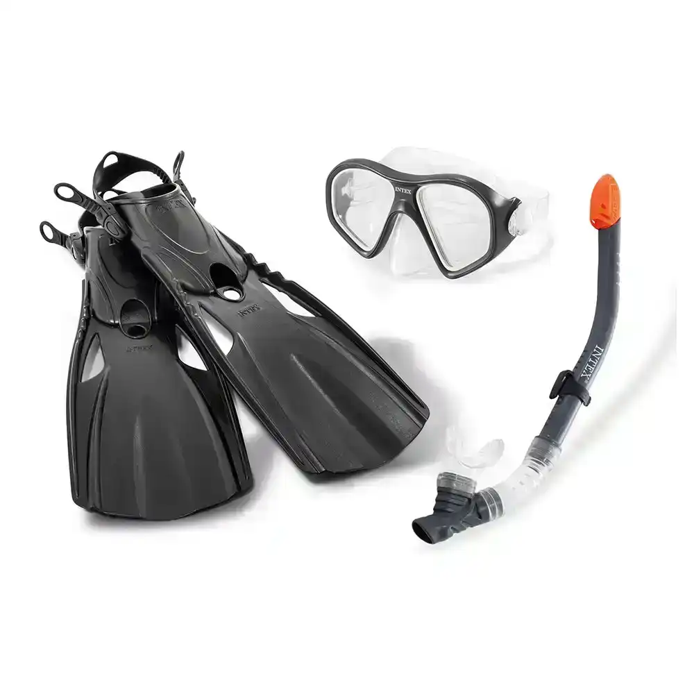 Intex Aqua Flow Sport Reef Rider Set Snorkel/Goggles/Swimming Fin 14y+ Black