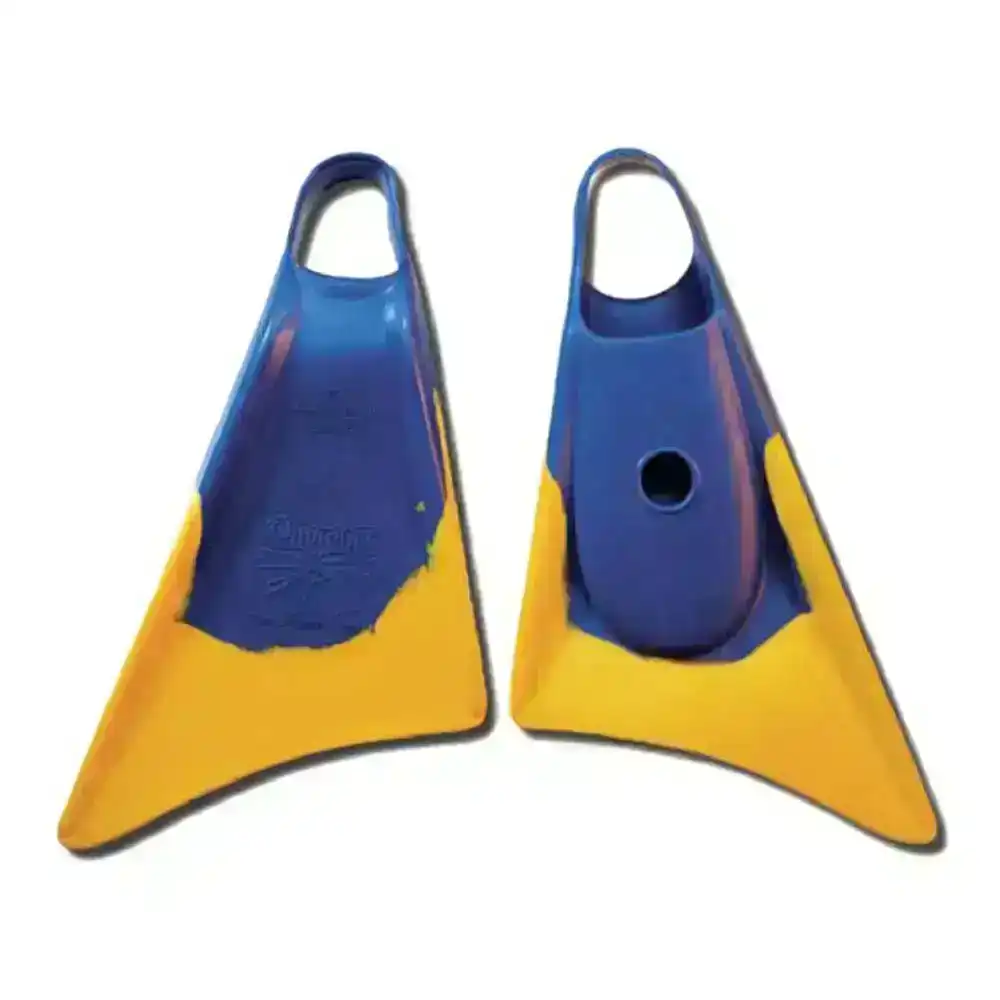 Makapuu Scuba Swimming Fin US 9-10.5 Medium/Large Rubber Flippers Blue/Yellow